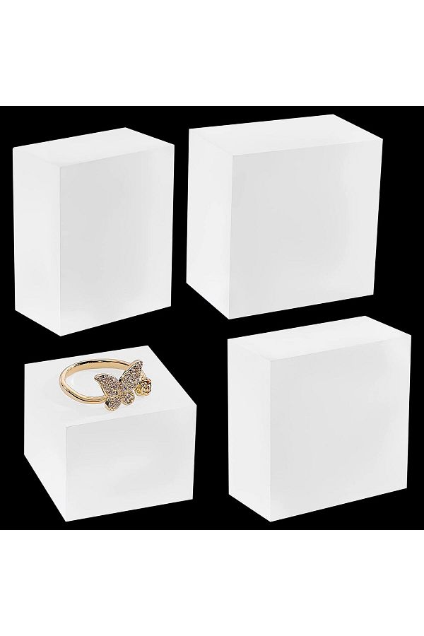 Generic-4pcs Solid Display Block 4 Style Forested Acrylic Display Stands 1
