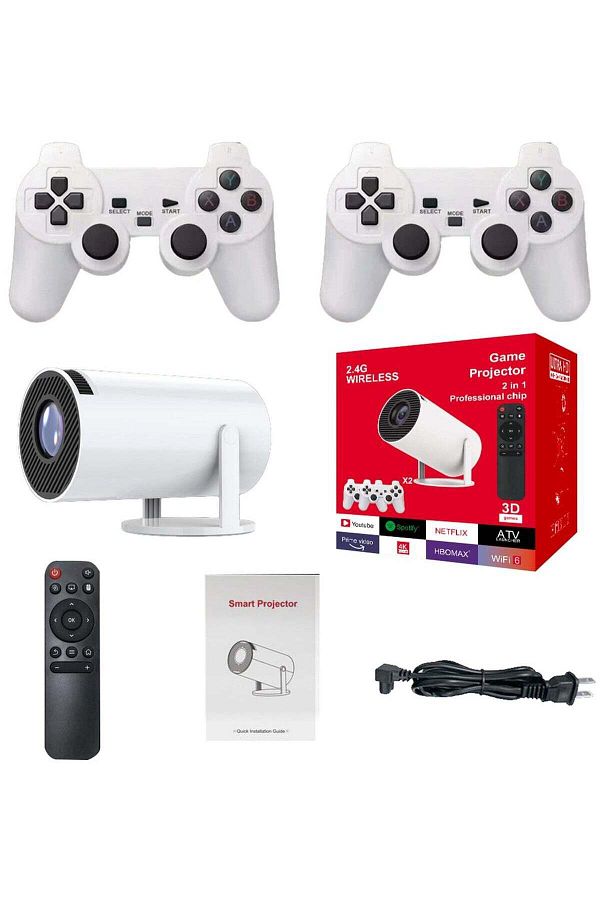 Toybox-4K Projector WiFi Bluetooth Mini Projector Android 11.0 Short Range Projector 1080P 270° Adjustable 1