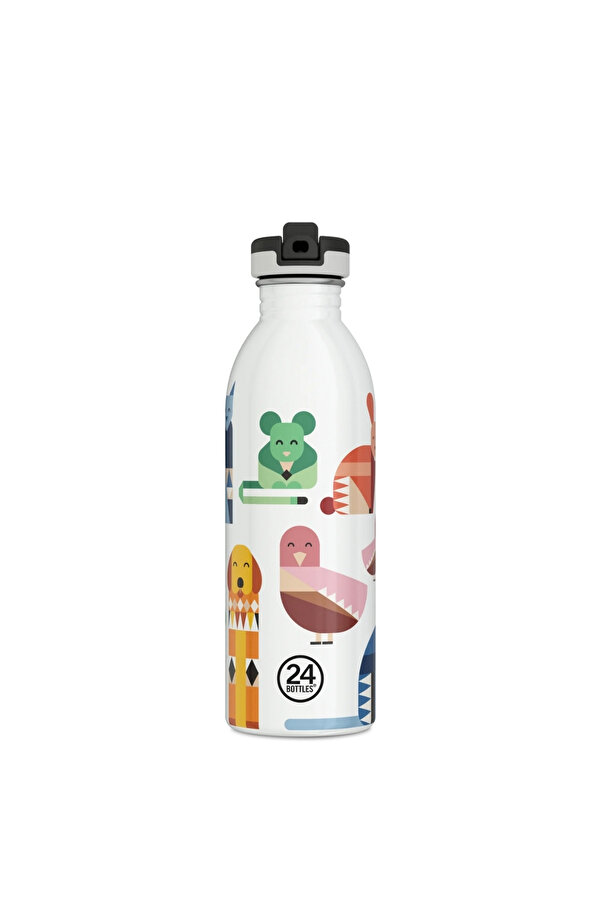 24 Bottles Kids Bottle Best Friends Pipetli Paslanmaz Çelik Çocuk Su Matarası 500 ml