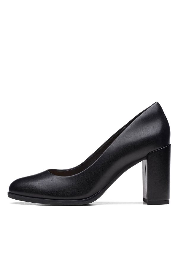 CLARKS-Women's Pumps black CLARKS-FREVA85 COURT BLACK LEATHER 26170968 1