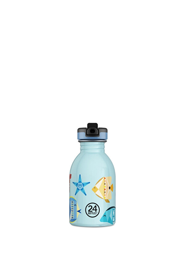 24 Bottles Kids Bottle Sea Friends Pipetli Paslanmaz Çelik Çocuk Su Matarası 250 ml