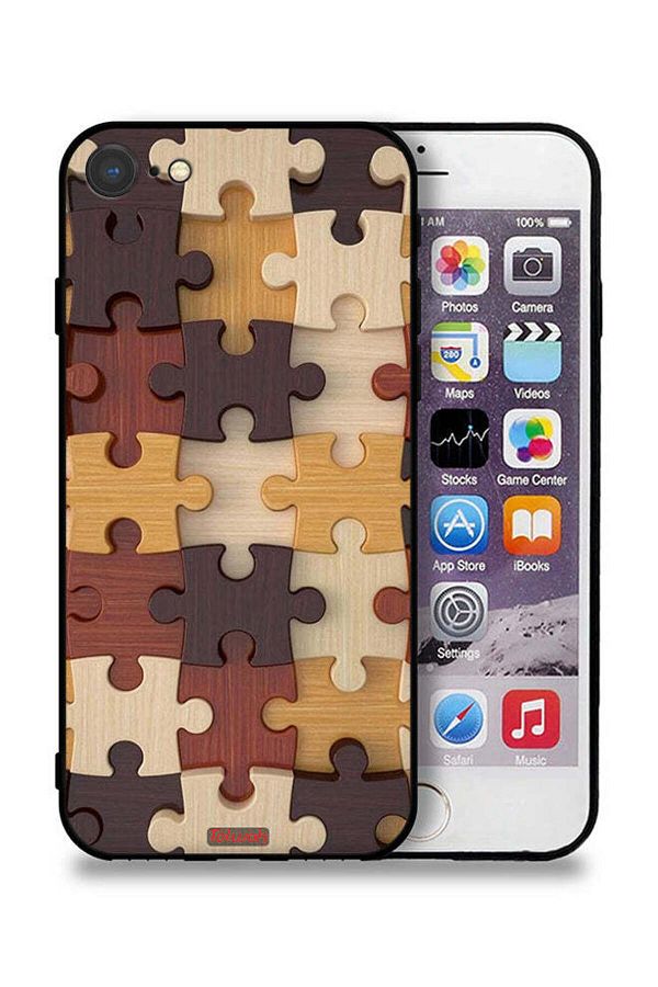 Tolwak-Apple iPhone 7 Protective Case Wooden Pattern 1