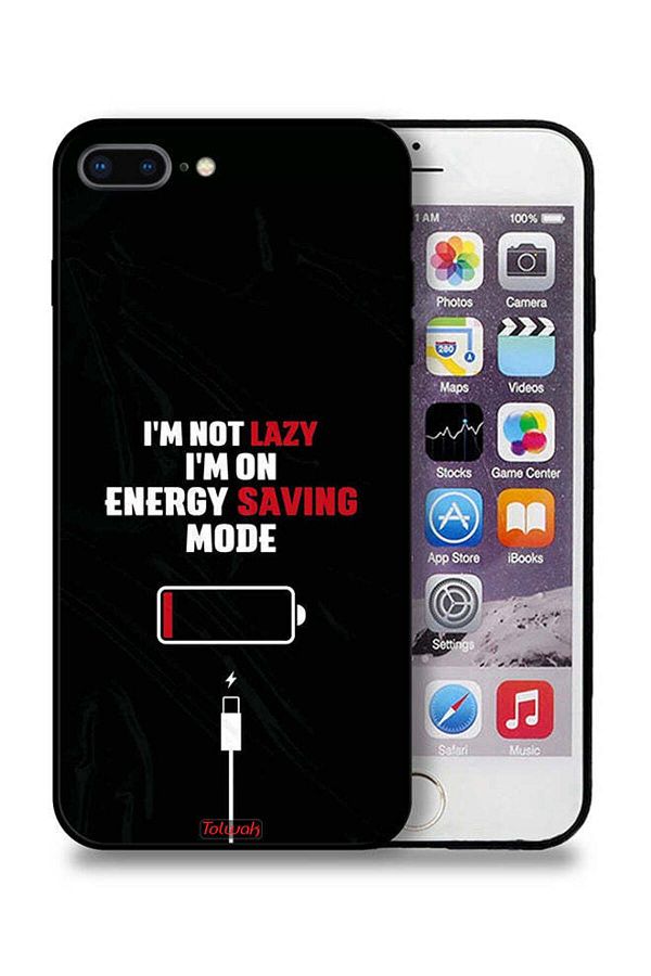 Tolwak-جراب حماية لجهاز Apple iPhone 7 Plus مكتوب عليه "أنا لست كسولاً، أنا في وضع توفير الطاقة" 1