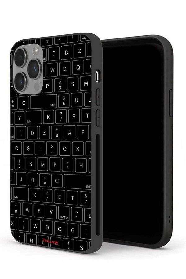 Tolwak-Apple iPhone 14 Pro Max Protective Case Random Keyboard Keys Pattern 1