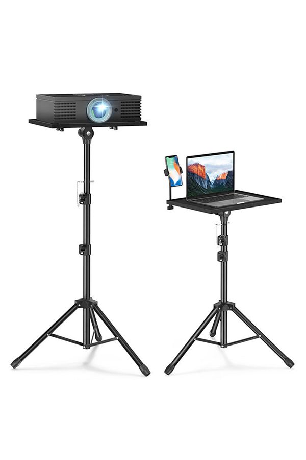 FlashHawk-Adjustable Projector Stand Tripod,Laptop Tripod with Phone Holder,Adjustable Laptop Floor Stand 1