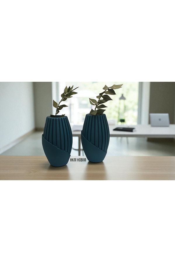 HKM Hobim-Modern Decorative Vase Set – Emerald Stylish Design, for Flower or Decor Use (Except Plants) 1