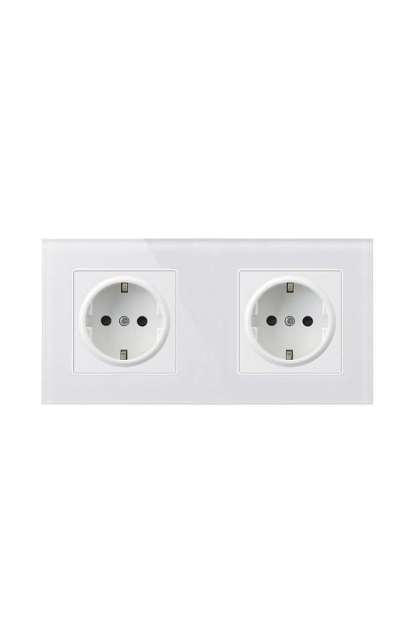 TECHSTAR-® Crystal Ts2 Socket, Double, Tempered Glass, Frost White Color, 16a 1