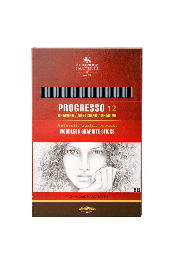 Progresso-Koh-I-Noor Progresso 8B – Creioane Grafit Integral (Fără Lemn), 7 mm 1