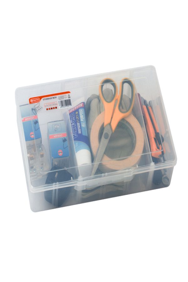 Tactix-3-Compartment Plastic Storage Box with Removable Separators 1