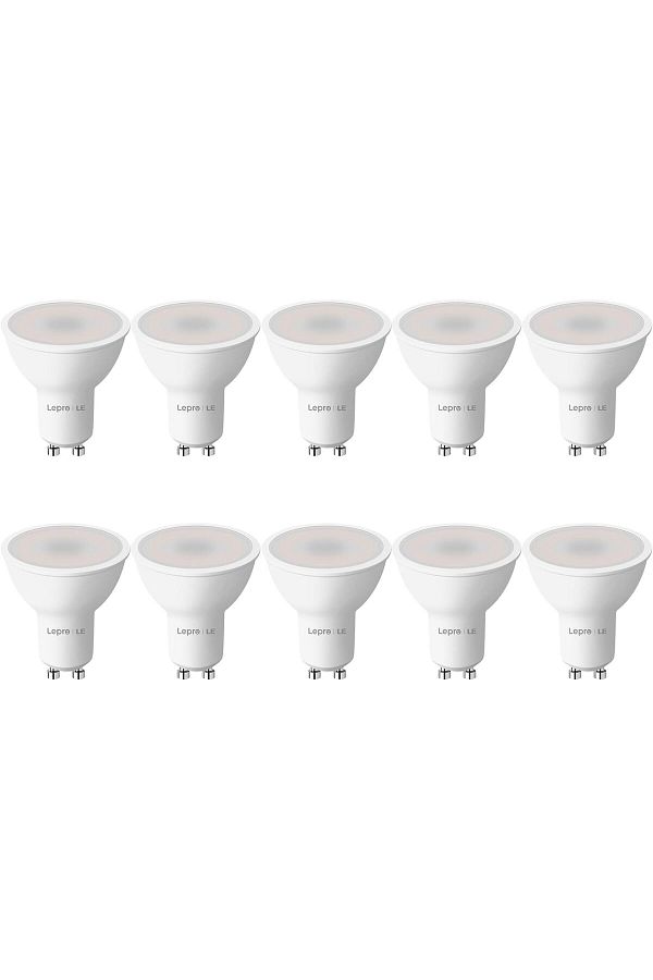 LEPRO-GU10 LED Bulbs, Daylight White 6500K, 100° Wide Beam Spot Light, 4W 345lm, 50W Halogen Spotli 1