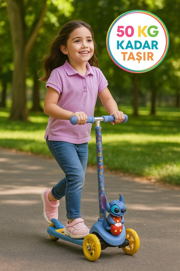 TOYFEST Stitch Figürlü 3 Tekerlekli Scooter