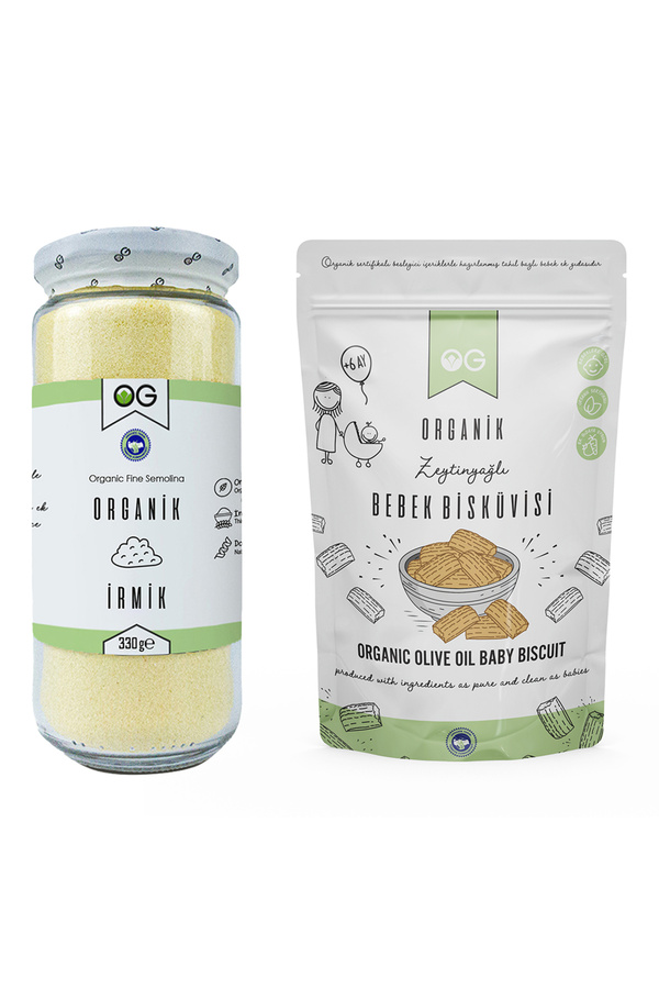 OG natural Organik İrmik ve Organik Bebek Bisküvi Seti