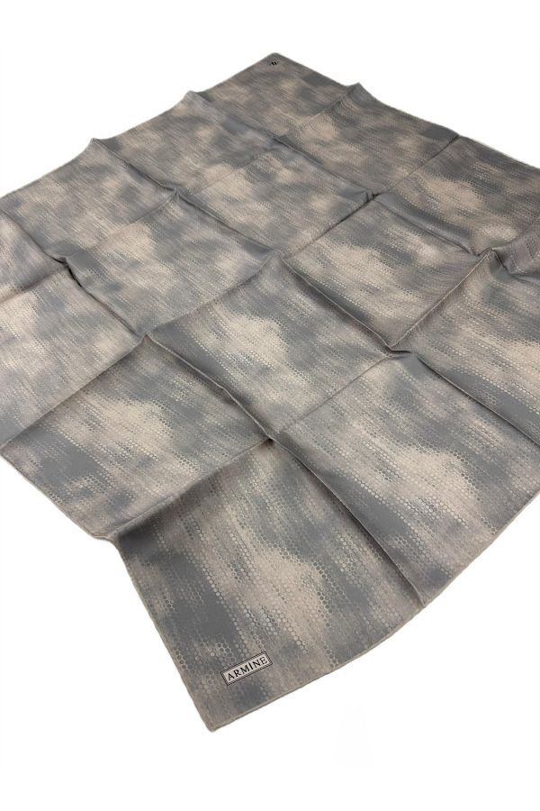Armine-Nostalgia Series Twill Silk Scarf 9221D-86 Dot Pattern Mink 1