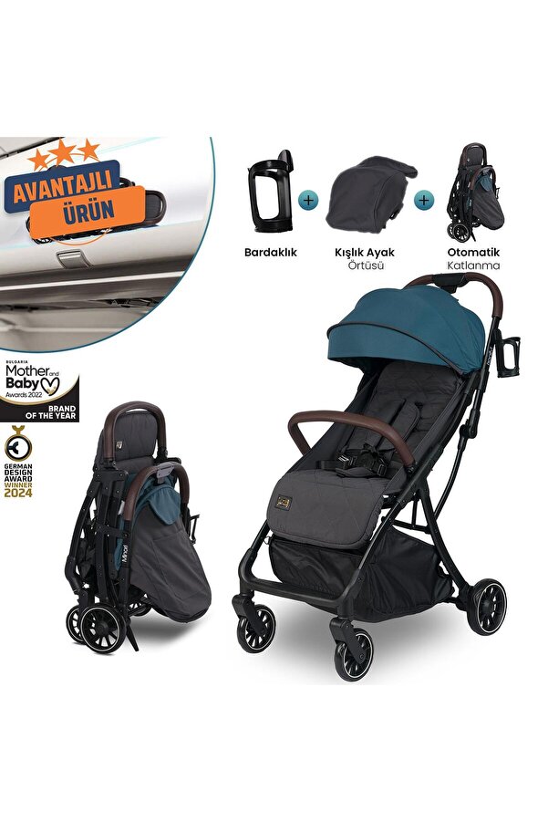 LORELLİ Lorelli Minori Otomatik Katlanır Kabin Boy Bebek Arabası - Opal Green