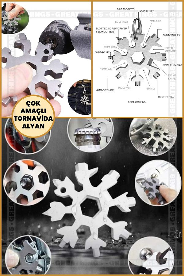 TAYEM-Snowflake Keychain, Multi-Purpose Gift Keychain and Bag Ornament, Accessory 1
