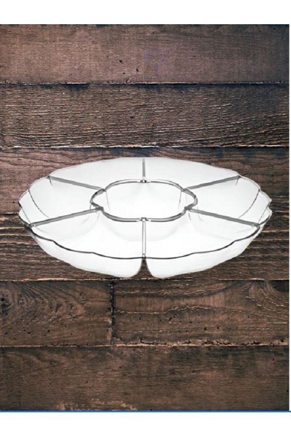 ARROW-Modern and Elegant Design 6-Section Round Chip and Dip Serving Tray 1