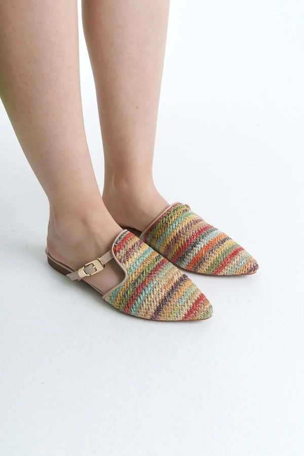 ERDAL KOÇYİĞİT AYAKKABI-Ek Park Moda K606 Women's Straw Slippers 1