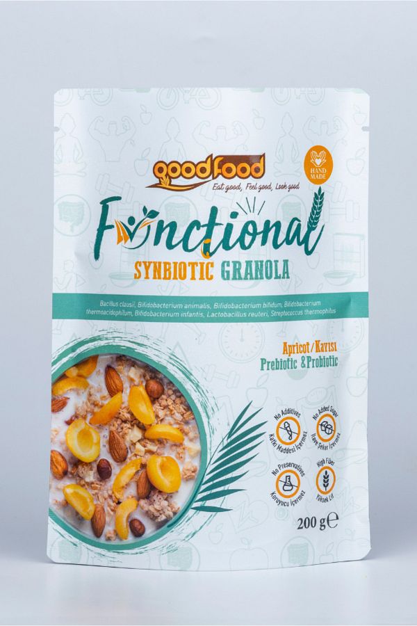 Good Food-Probiotic and Prebiotic Granola with Flax Seeds and Dates Bar Particles, 200 g 1