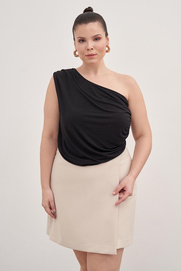 MYLİNE-One Shoulder Draped Top 1