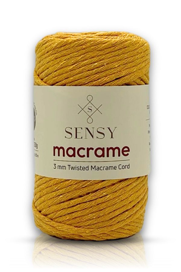 SENSY-Premium Taranan Macrame Single Twist Makrame Hobby Floss Mustard 1