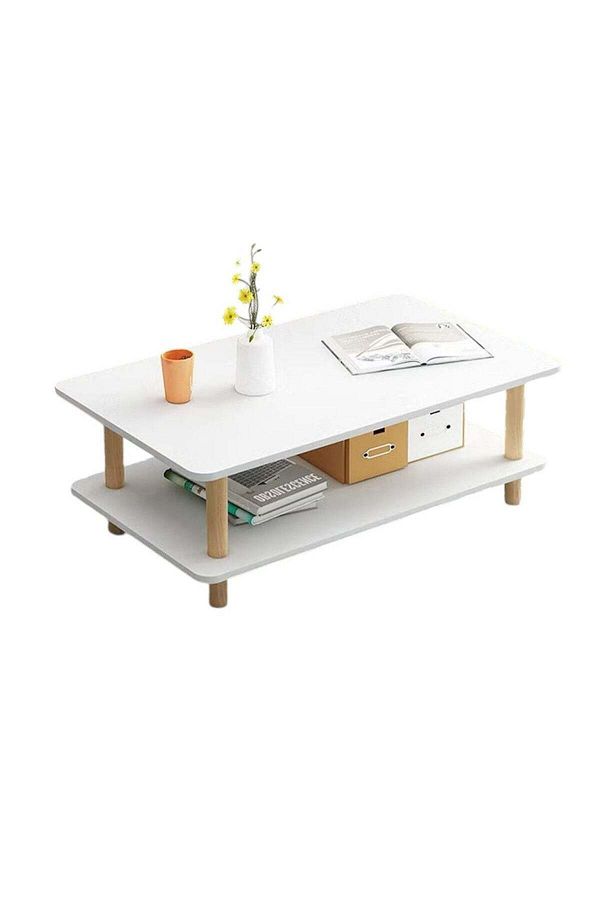 Generic-Two-tier coffee table, rectangular coffee table, coffee table with storage 1