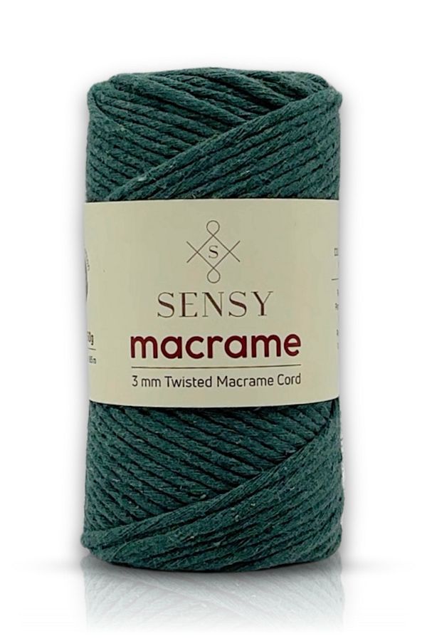 SENSY-Premium Combed Macrame Macrame Hobby Rope Green 1