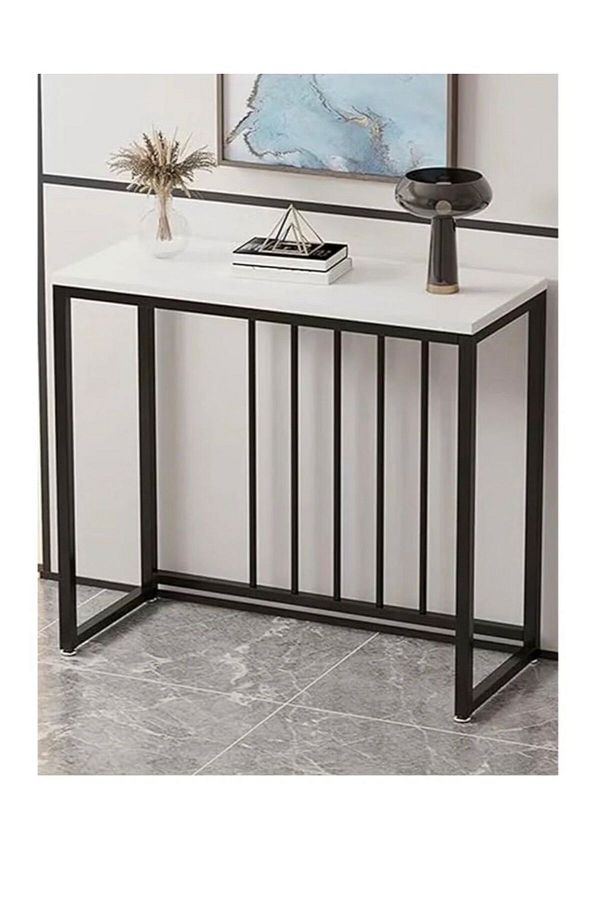 Generic-Entryway Console Table, Narrow MDF Side Table, Stainless Steel Frame and Bases 1
