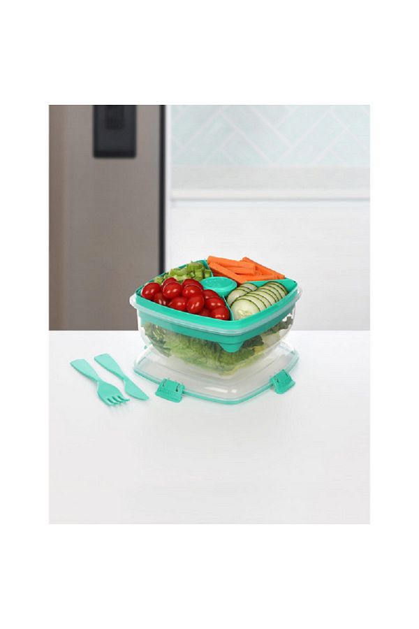 Sistema-Freezer Safe BPA-Free Plastic Salad Max To Go Food Storage Container Assorted Color 1