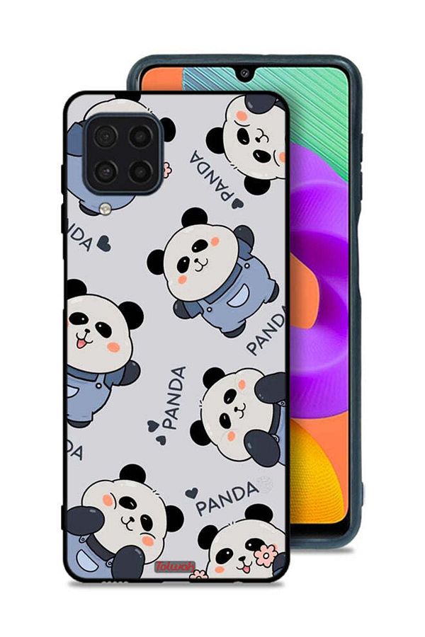 Tolwak-Samsung Galaxy M22 Protective Case Cover Pattern Of Pandas 1