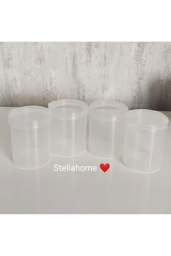 Home-Small Cylinder Transparent Multi-Purpose Round Storage Containers Suitable for Use 1