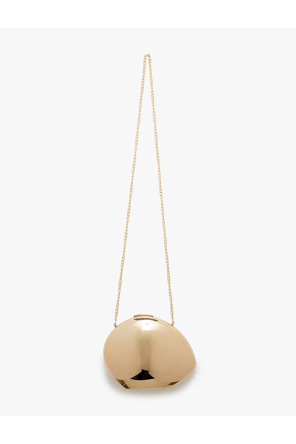 Koton-Asymmetrical Metallic Bag with Chain Strap 1