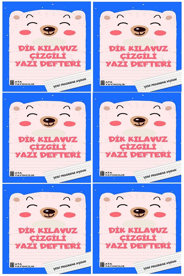 Ata Yayıncılık-1. Classroom New Suitable for Müfredata Upright Guide Line Writing Notebook Large Size (6 Pieces) 1