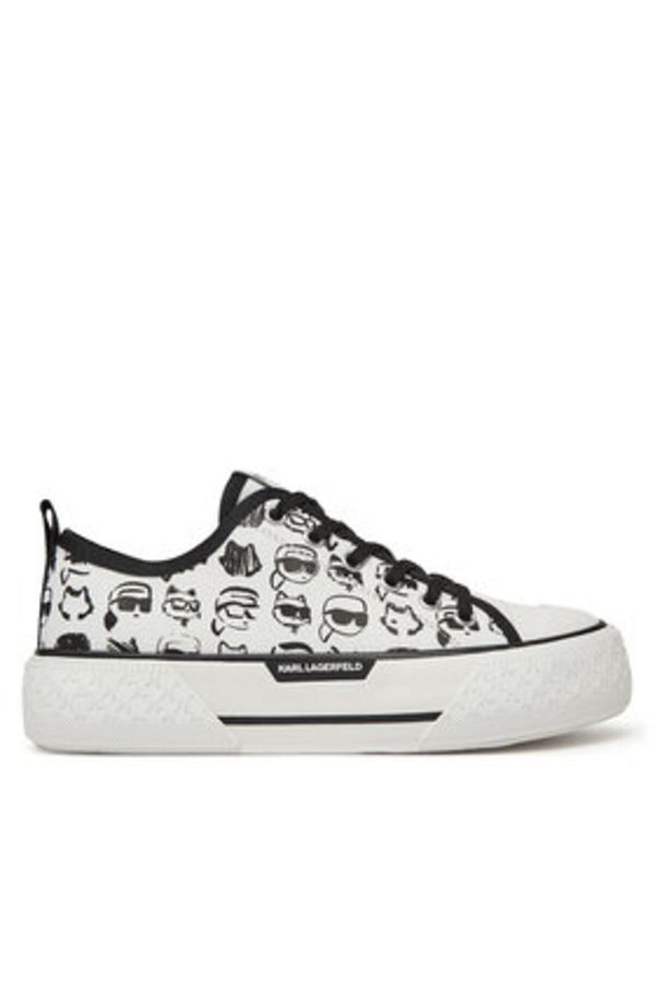 Karl Lagerfeld-Women's Sneakers white KARL LAGERFELD-KL60612T 910 WHITE CANVAS W/BLACK 1