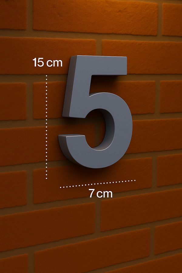 Rekatech-3D House Number (5 Numbers) in Modern Style |   7 cm Bottom Dimension – 15 cm Height 1