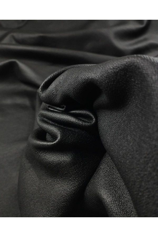 Kumaş Parça-TEK EN Tok negru învelit tricotat interlock elastic (lățime 95 cm x lungime 270 cm) 1