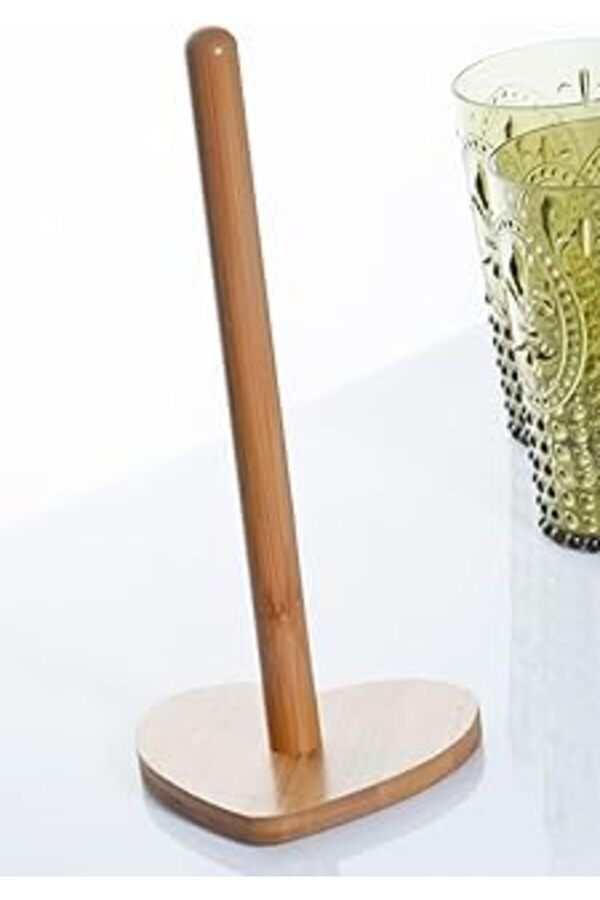 KOSOVALTD-Porcelain Land Heart Shaped Bamboo Paper Towel Holder & Napkin Holder Bamboo 1