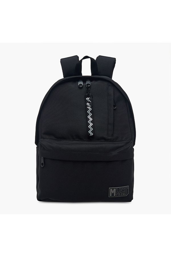 MUST-MUST Textured Backpack with Zip Closure and Adjustable Strap - 32x17x42 cms 1