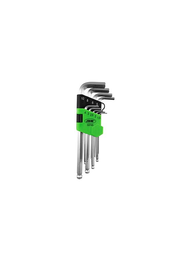 JBM-SET OF 9 SHORT L-HEX KEYS WITH ROUND HEAD JBM 1