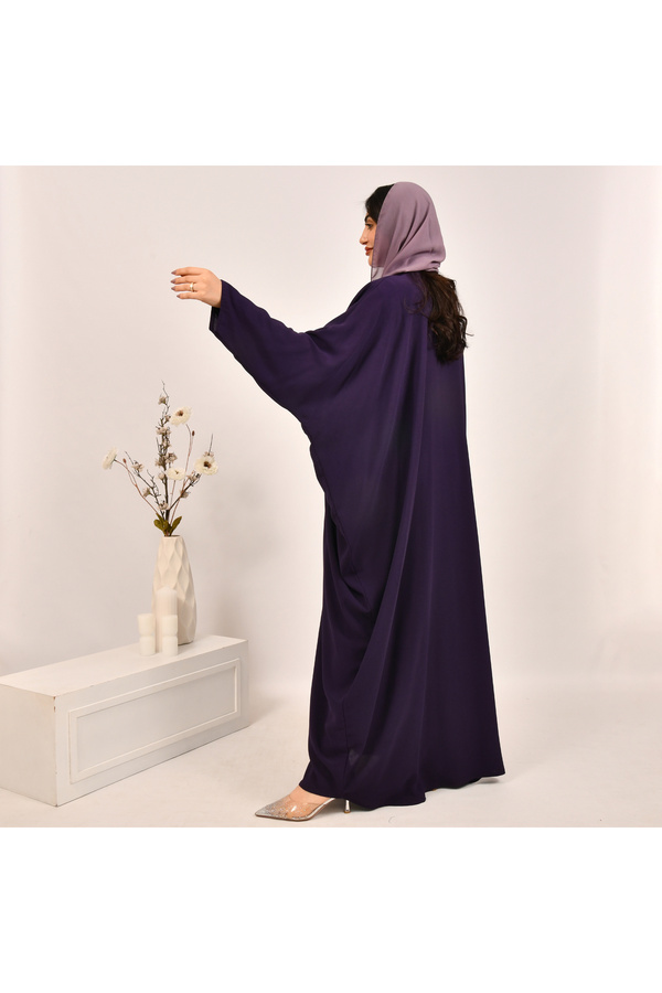 Beyond-Dark purple quarter-bisht abaya 1