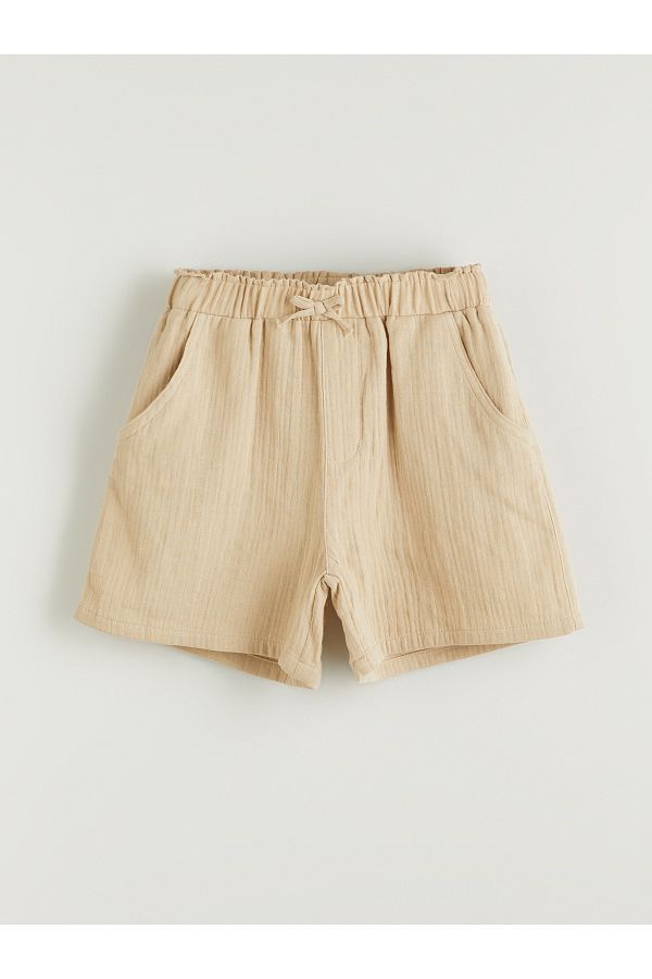 LC Waikiki-Muslin Girl's Shorts with Elastic Waist 1
