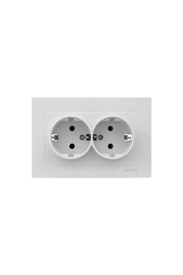 Klaus-Double Schuko Socket White 1