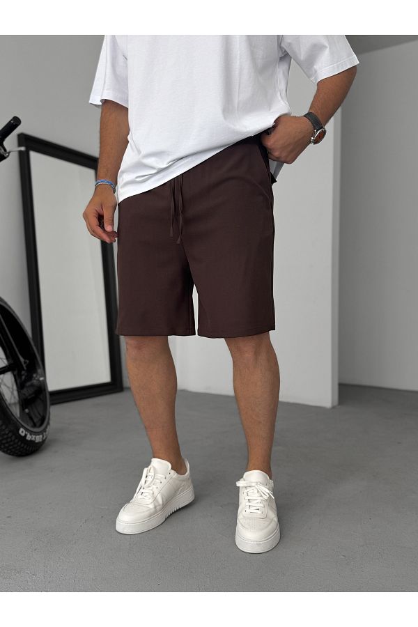 BYBASICMAN-Brown Fabric Basic Shorts Df-2098 1