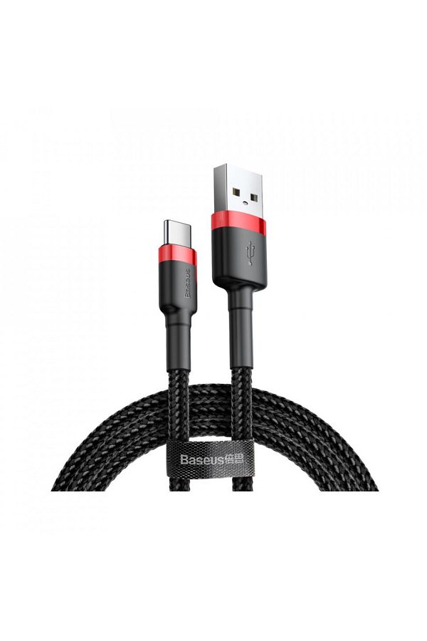 Baseus-Usb Type-c Data Cable, 2a, 3m - Cafule (CATKLF-U91) - Red Black 1