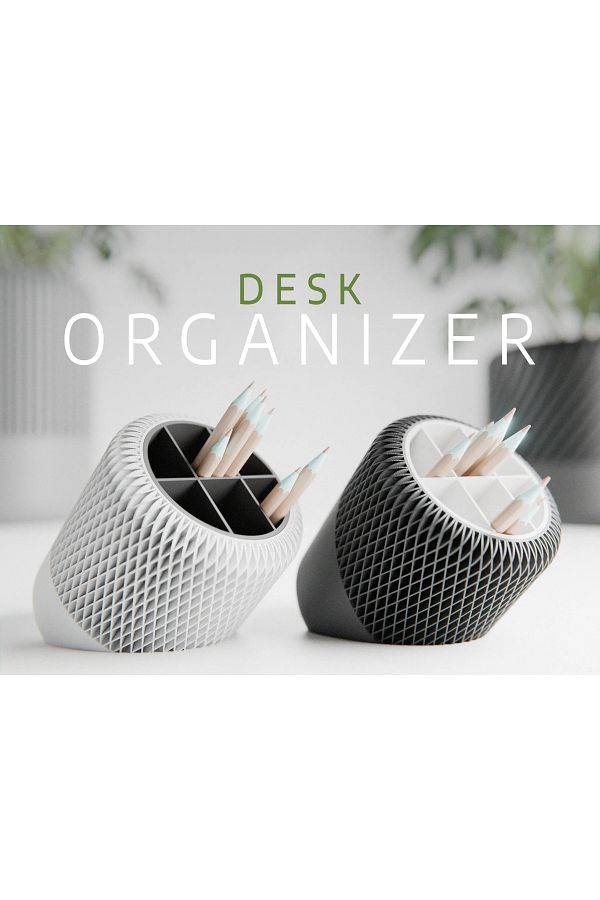 Phigo-2 Pcs Modern Japandi Style Desk Organizer 10 cm – Name Writable Minimalist 3D Printing Organizer 1