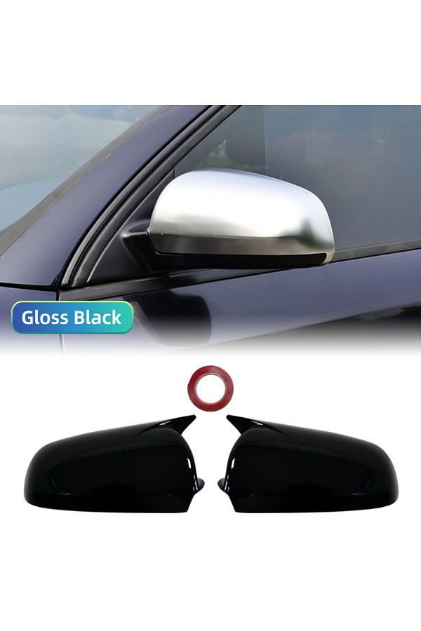 Choice-Bright Black 2pcs Side Car Rearview Mirror Cover Caps For Audi A3 S3 8p 05-08 A4 S4 B6 B7 8e 8h A6 S 1