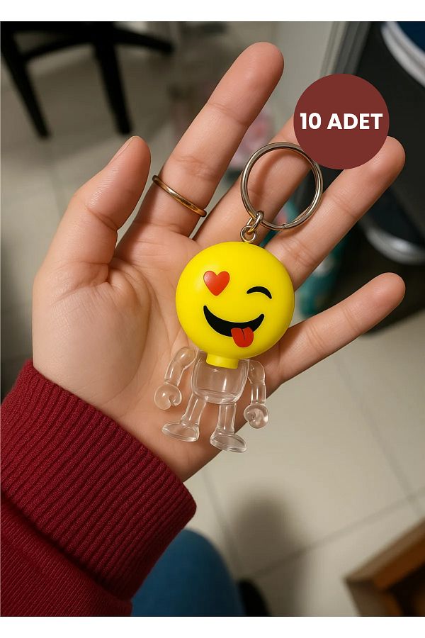 TAYEM-Lighted Emoji Flashlight Keychain, Smiling Crying Face Keychain and Bag Ornament, Accessory 1