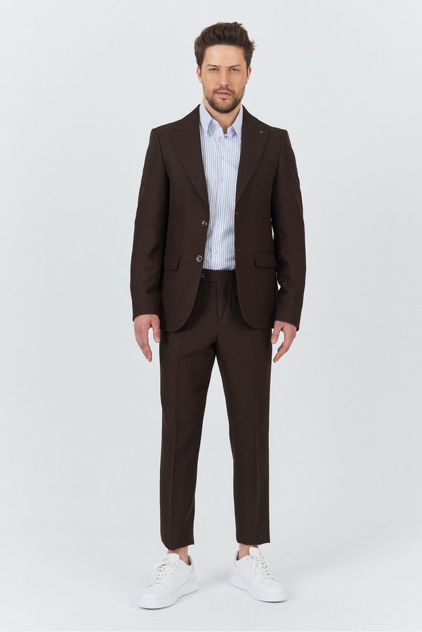 Frappoli Alfredo Men's Coffee Spring-Summer Slim Fit 2 Suit