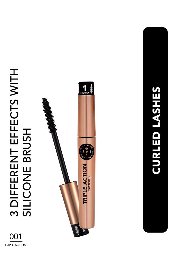 Flormar-ماسكارا قابلة للتعديل 3 مراحل (أسود) - ماسكارا ثلاثية الحركة - 001 -8690604275588 1