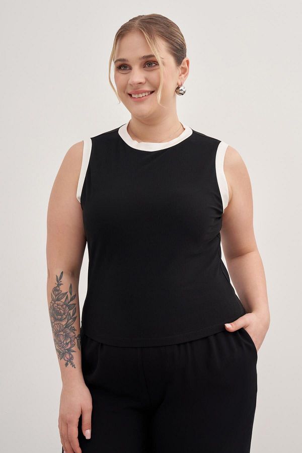 MYLİNE-Contrast Sleeveless Top 1