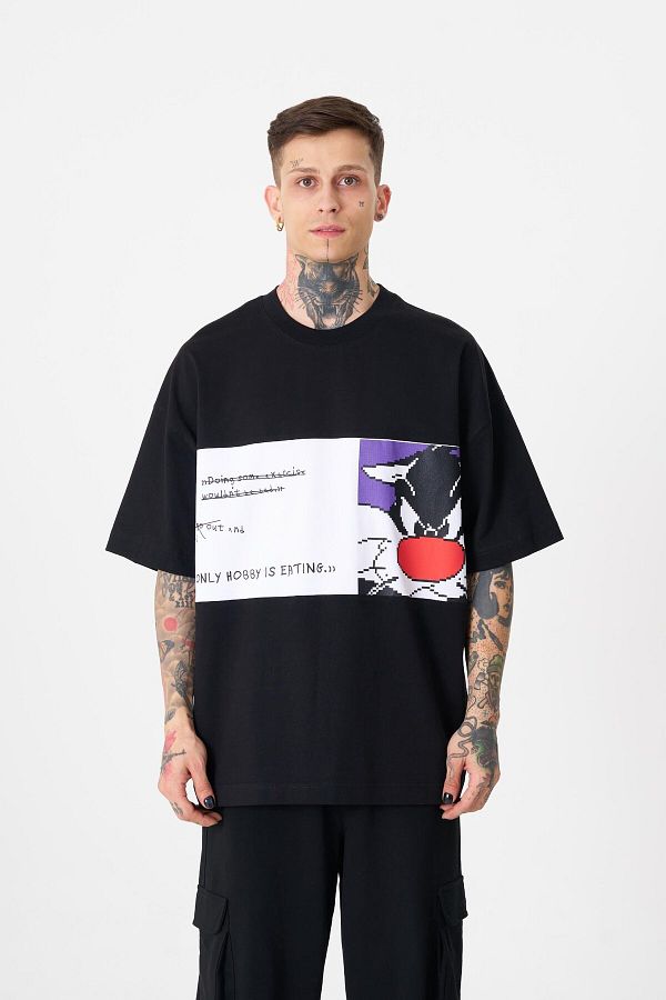 Machinist-Ανδρικό μπλουζάκι Sylvester Printed Oversize μαύρο 1